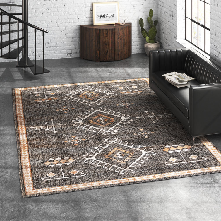 Steelside™ Mickie Southwestern Handmade Flatweave Jute Black/Ivory Area Rug & Reviews Wayfair